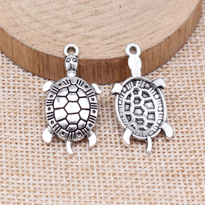 31x16mm 2g Antique Silver Zinc Alloy Turtle Charm Pendant for DIY Necklace Bracelet Jewelry Making