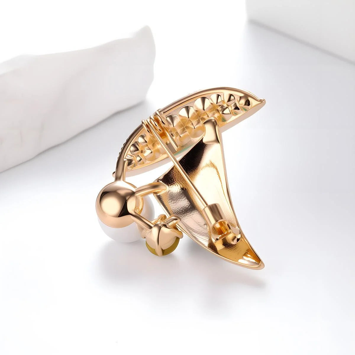 Elegant Nautical Enamel Sailboat Brooch With Rhinestones And Pearl, Alloy Lapel Pin Suit Accessory Gift