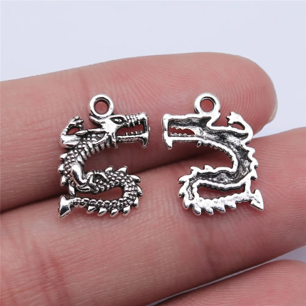17x13mm 0.8g Multicolor Zinc Alloy Dragon Charm Pendant for DIY Jewelry and Clothing Accessories