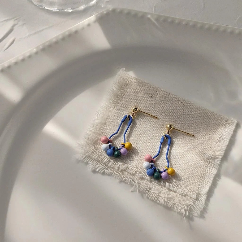 Korean Style Alloy Light Bulb Drop Earrings With Silver Plated Pins For Women