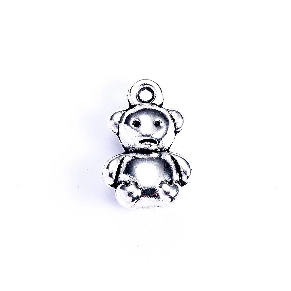16x10MM Antique Silver Zinc Alloy Bear Charm Pendant for DIY Necklace Bracelet Jewelry Making
