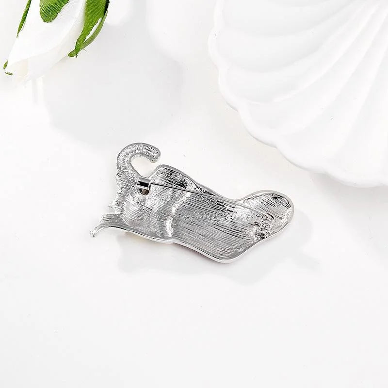 Christmas Stocking Enamel Alloy Brooch, Cute Candy Cane Holly Lapel Pin For Suit Accessory Gift