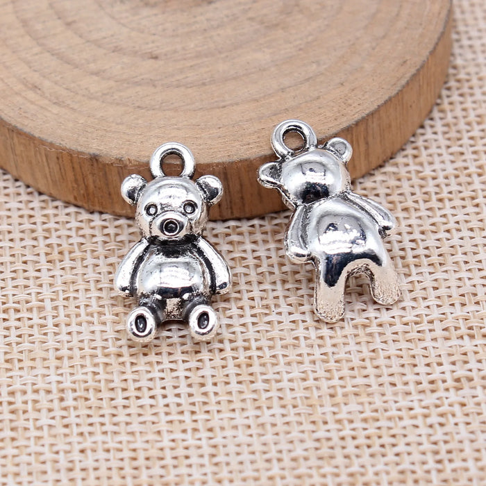 23x13mm 4.2g Antique Silver Zinc Alloy Bear Charm Pendant for DIY Necklace Bracelet Jewelry Making