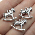 19x18mm 2.3g Multicolor Zinc Alloy Rocking Horse Charm Pendant for DIY Necklace Bracelet Jewelry Making