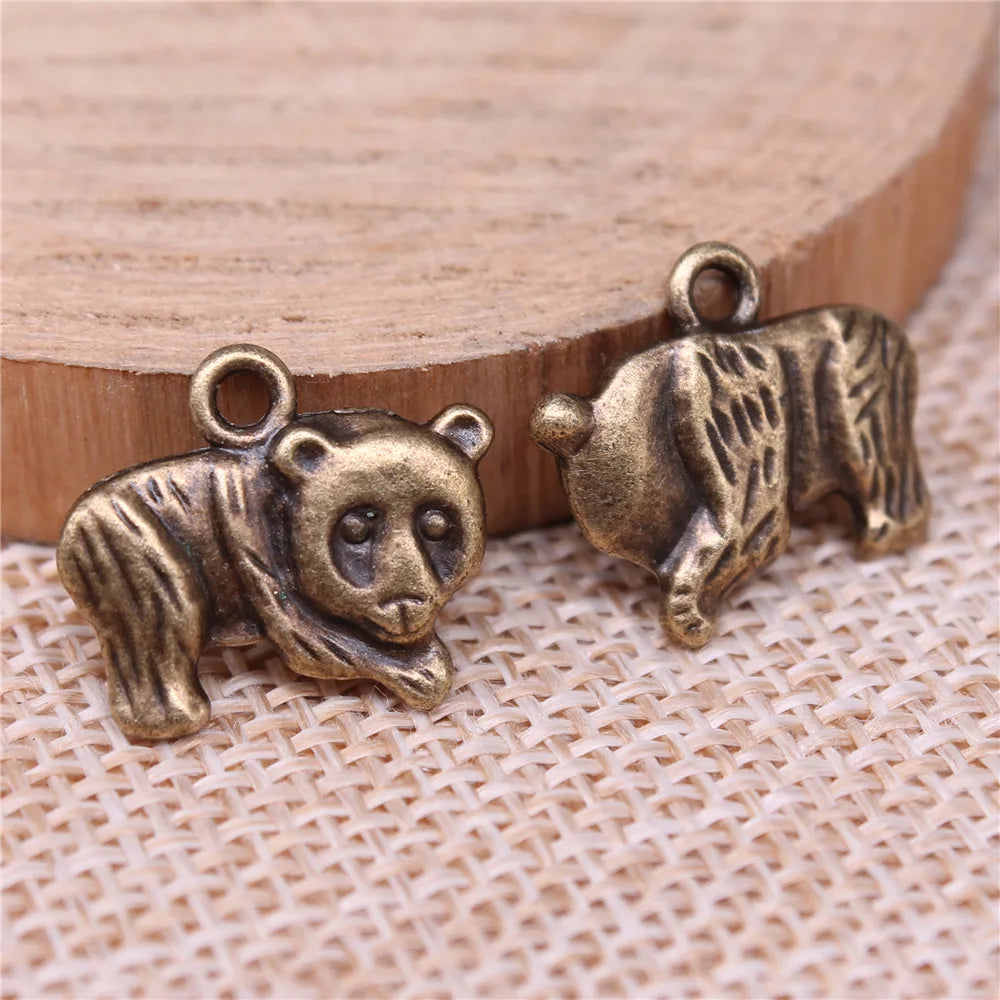 13x17mm 1.8g Multicolor Zinc Alloy Panda Bear Cat Charm Pendant for DIY Bracelet Necklace Jewelry Making