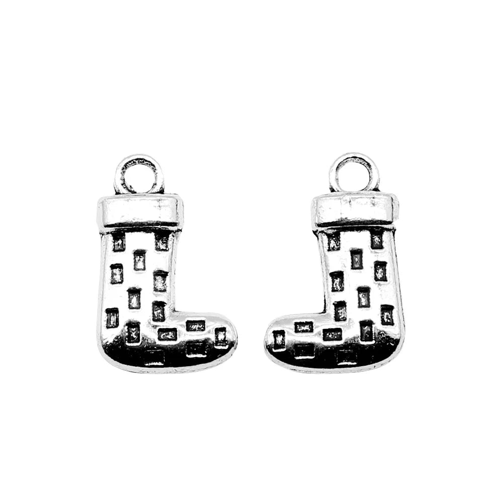 10x16mm 1.5g Multicolor Zinc Alloy Christmas Stocking Charm Pendant for DIY Bracelet Necklace