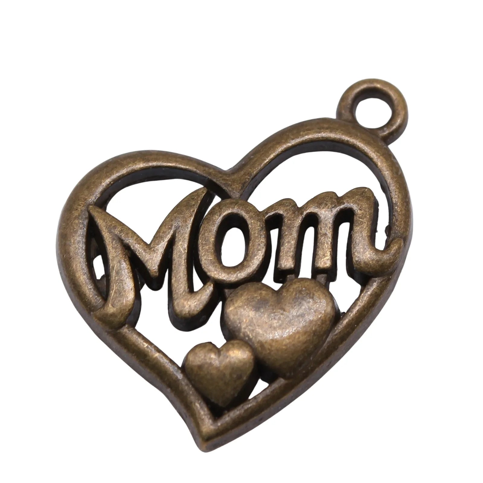 25x20mm 2.7g Zinc Alloy MOM Heart charm pendant for DIY necklace bracelet jewelry making accessories