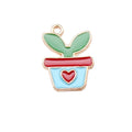 17.5x13mm 0.91g Green Zinc Alloy Potted Plant Charm Pendant for DIY Necklace Earring Bracelet Making