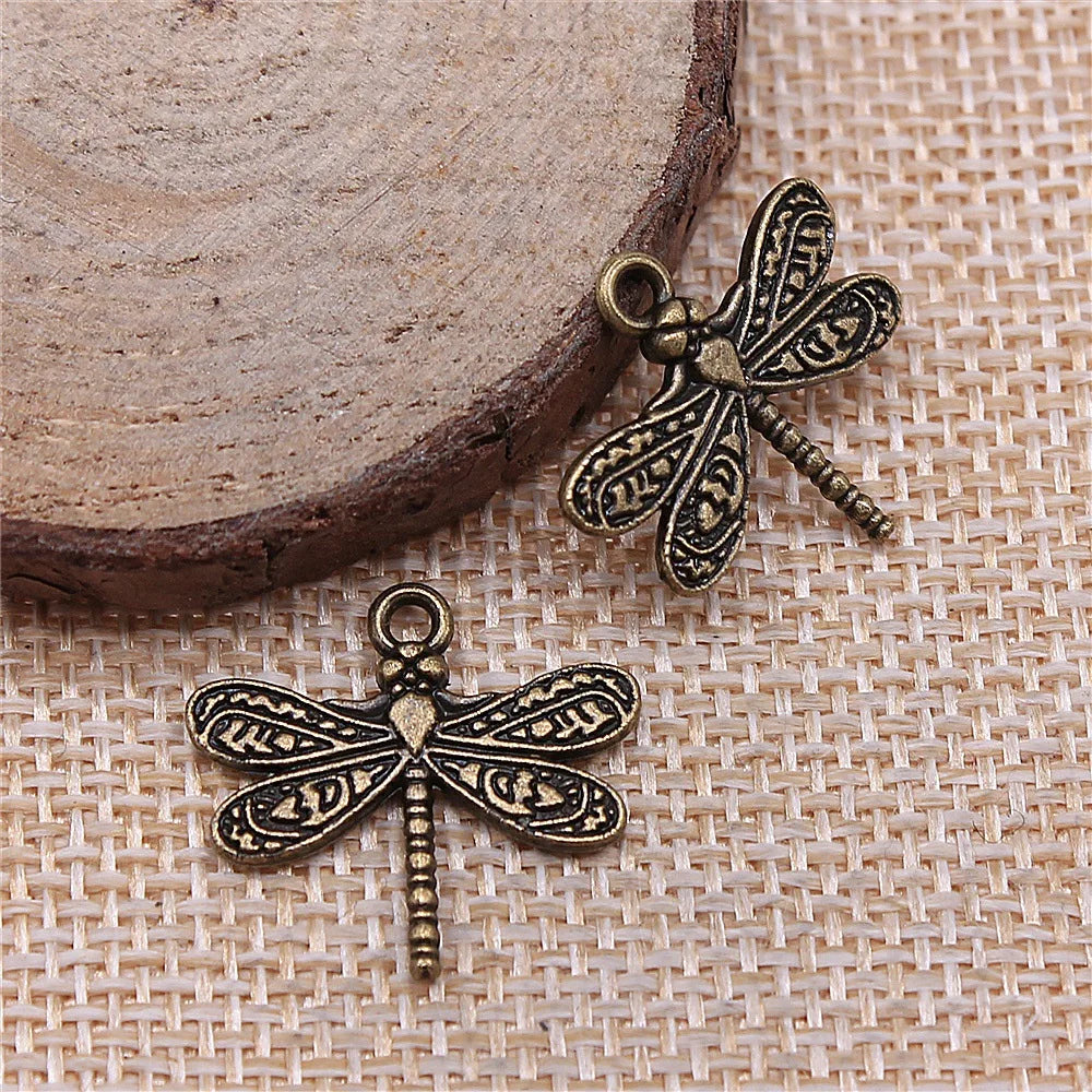 21x19mm 1.6g Multicolor Zinc Alloy Dragonfly Charm Pendant for Necklace Bracelet DIY Making