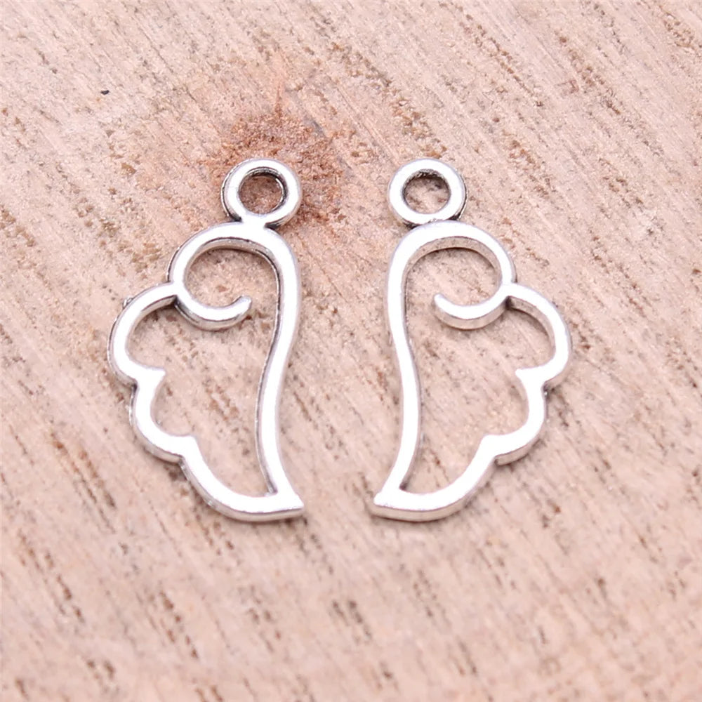 18x9mm 0.4g Multicolor zinc alloy Angel Wing charm pendant for necklace bracelet DIY making