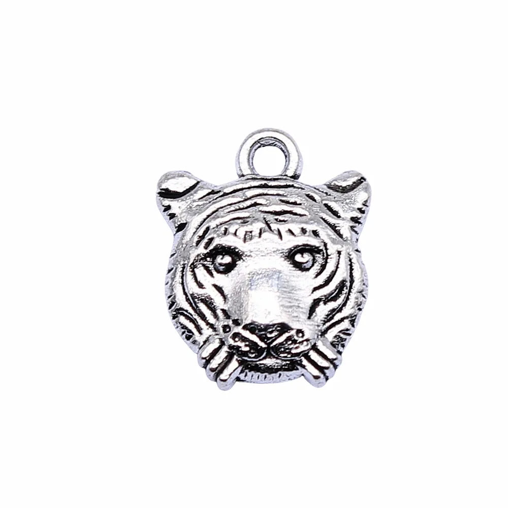 15x12mm 1g Multicolor Zinc Alloy Tiger Charm Pendant for DIY Necklace Bracelet Jewelry Making