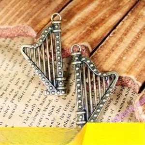 40x20MM Antique Silver Zinc Alloy Harp Charm Pendant for DIY Necklace Bracelet Jewelry Making