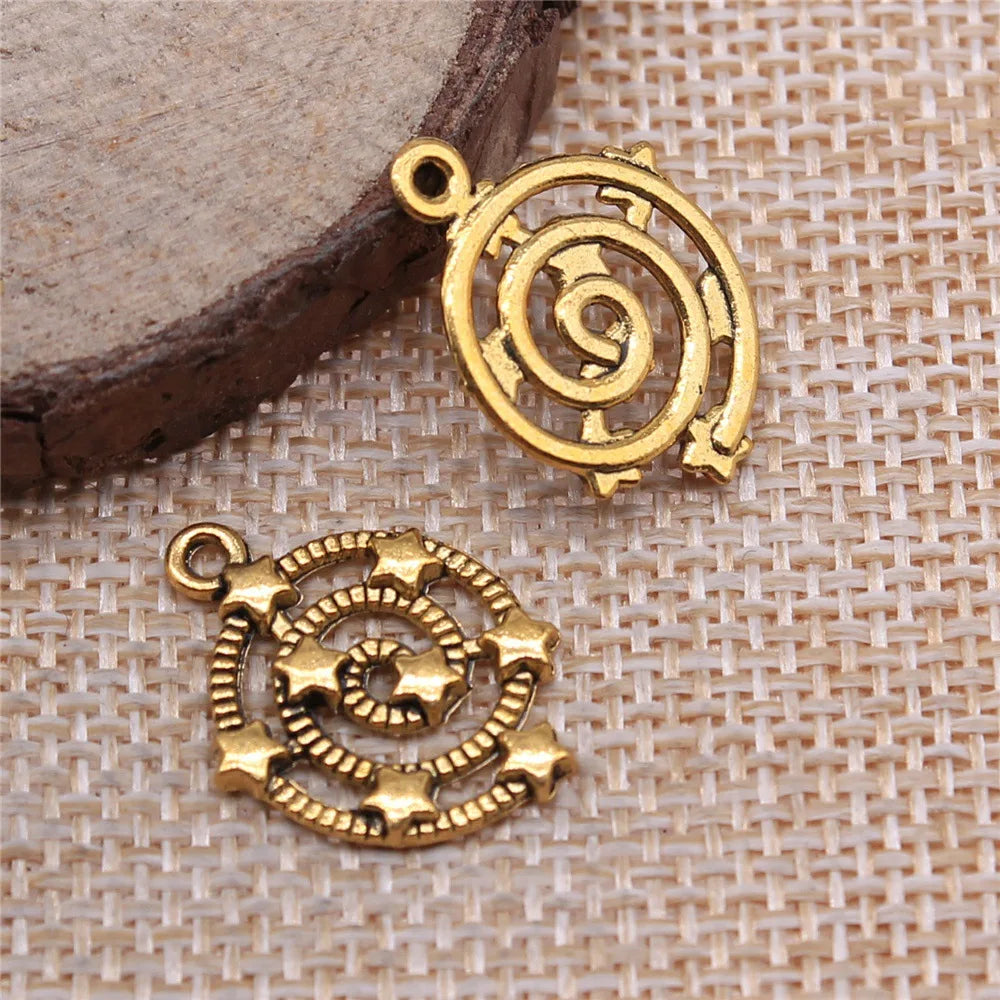 21x15mm 0.7g Antique Silver Zinc Alloy Star Charm Pendant for DIY Celestial Jewelry Making