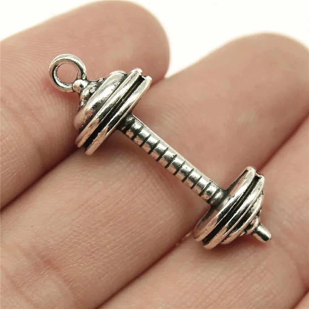 34x11x11mm 5.9g Multicolor Zinc Alloy Barbell Charm Pendant for DIY Bracelet Necklace Jewelry Making