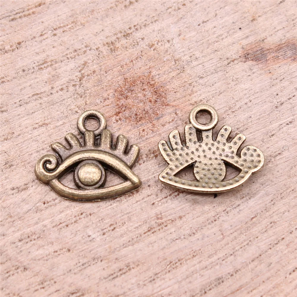 12x13mm 0.55g Multicolor Zinc Alloy Eye Charm Pendant for DIY Necklace Bracelet Jewelry Making