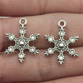 17x23mm 1.3g Antique Silver Zinc Alloy Snowflake Charm Pendant for DIY Christmas Jewelry Making