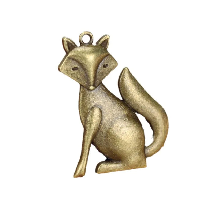 50x37MM Zinc Alloy Fox Charm Pendant for DIY Necklace Bracelet Jewelry Making
