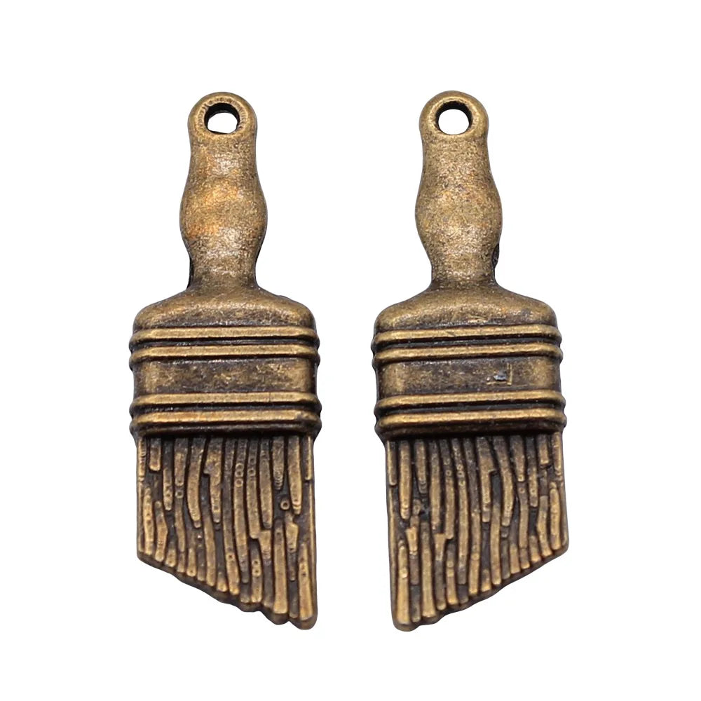 27x9mm 1.7g Multicolor Zinc Alloy Brush Charm Pendant for DIY Bracelet Necklace Jewelry Making
