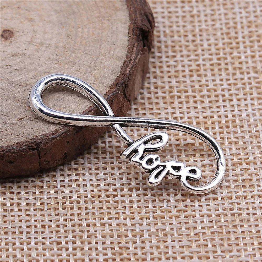 39x15mm 1.9g Zinc Alloy Hope Infinity Symbol Letter Connector Charm for DIY Bracelet Necklace Jewelry