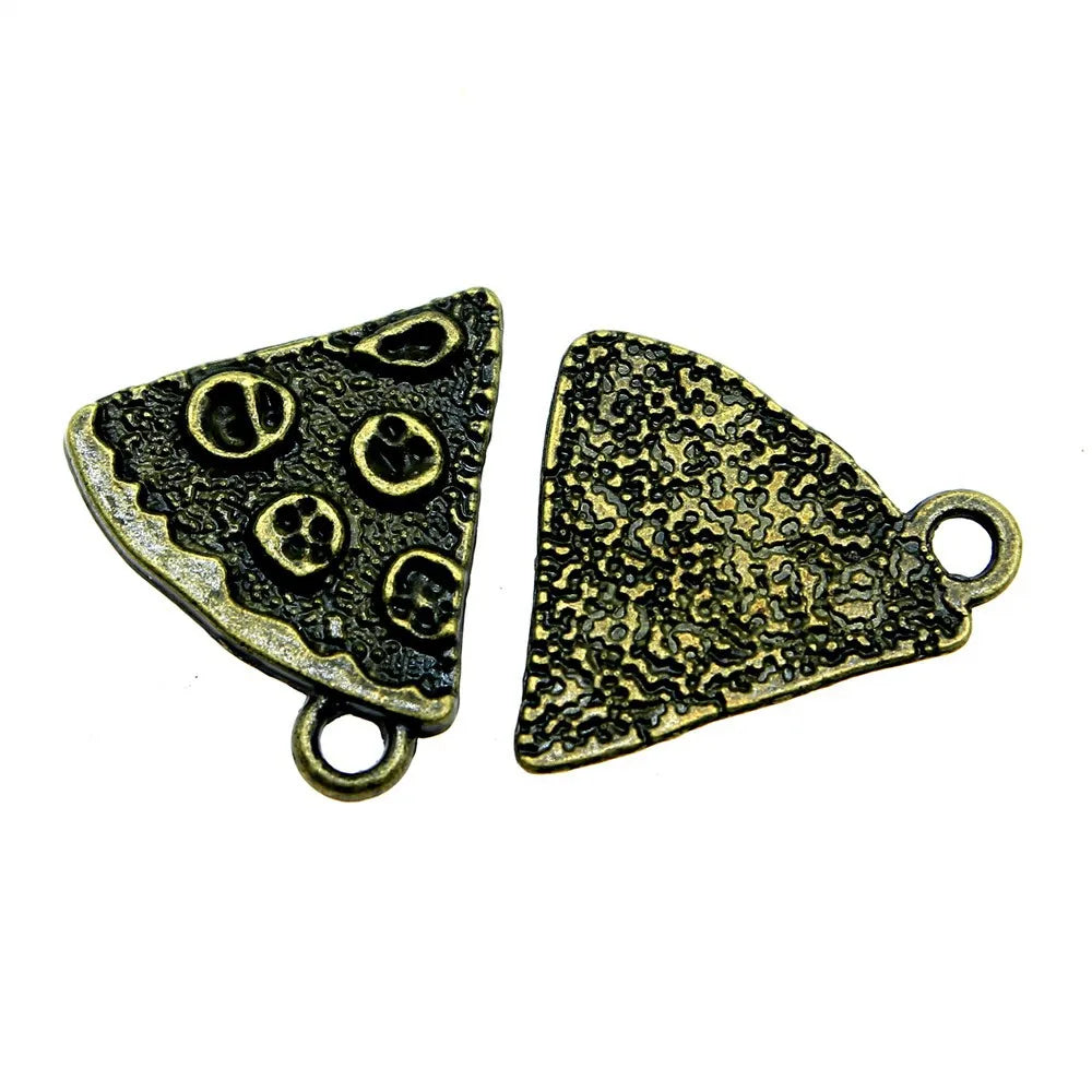 21x16mm 1.2g Multicolor Zinc Alloy Cookie Pizza Cake Charm Pendant for Food Theme DIY Jewelry Making