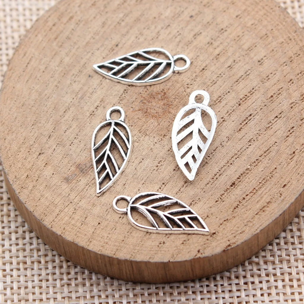 19x8mm 0.25g Multicolor Zinc Alloy Leaf Charm Pendant for DIY Bracelet Necklace Jewelry Making