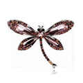 Luxury Rhinestone Dragonfly Brooch With Blue Crystal Alloy Wings, Elegant Lapel Pin Corsage Suit Accessory Gift