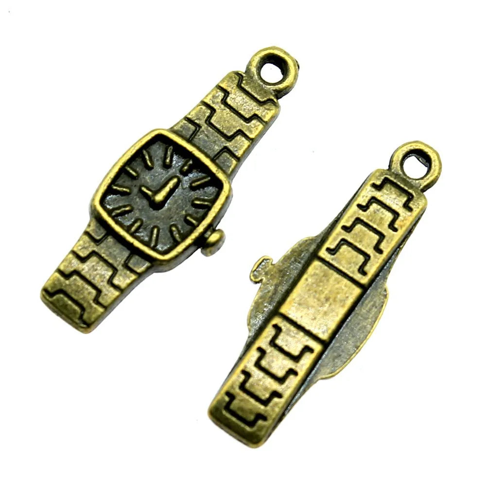 23x9mm 1.4g Multi-Color Zinc Alloy Watch Charm Pendant for Necklace Bracelet DIY Jewelry Making