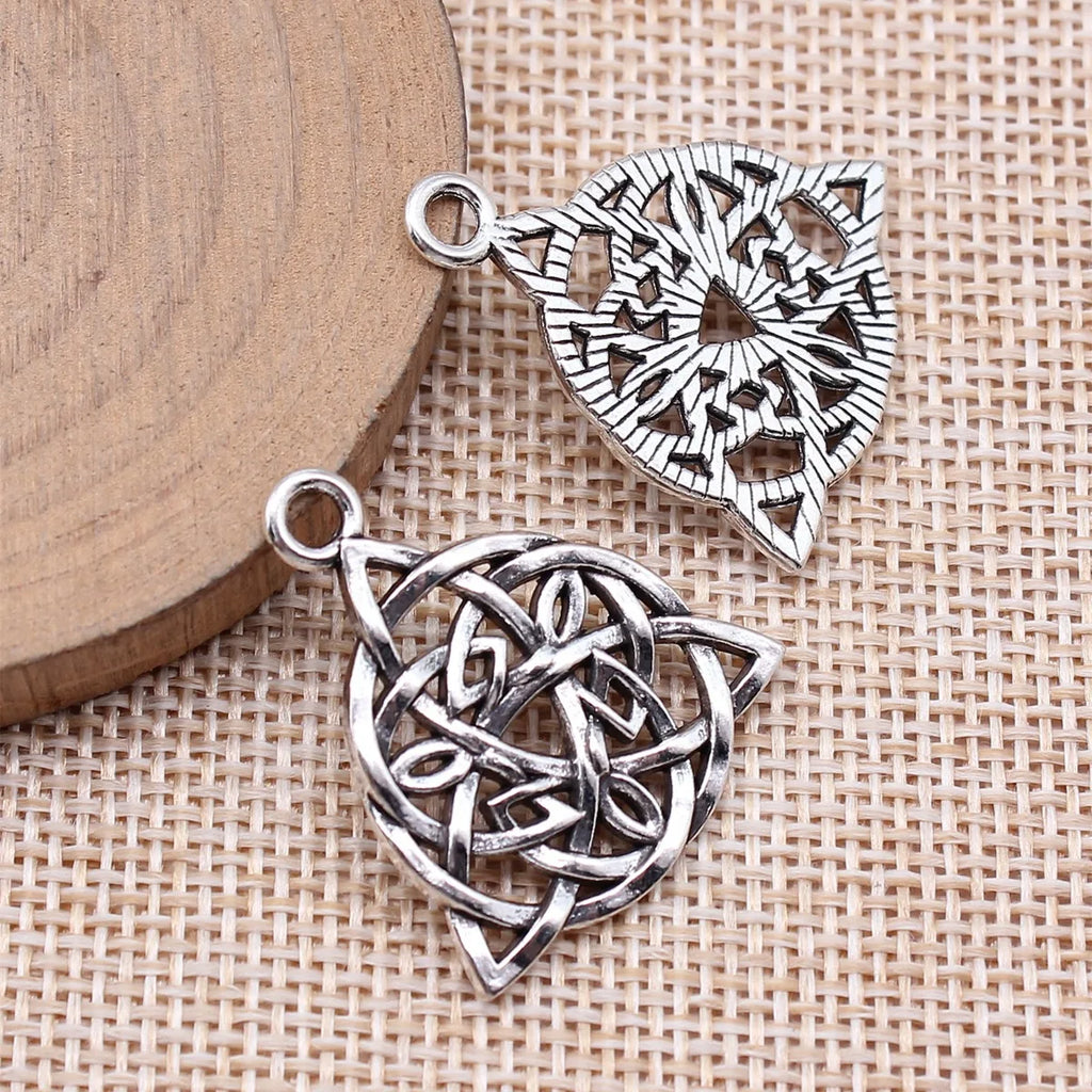 26x30mm 3.2g Antique Silver Zinc Alloy Celtic Knot Charm Pendant for DIY Necklace Bracelet Making