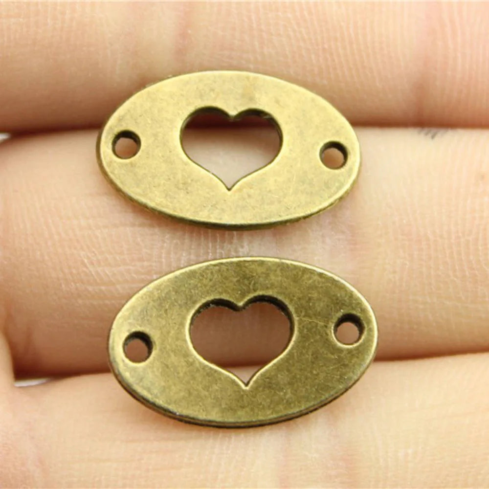 13x20mm 1.6g Multicolor Zinc Alloy Heart Connector Charm for DIY Bracelet Necklace Making