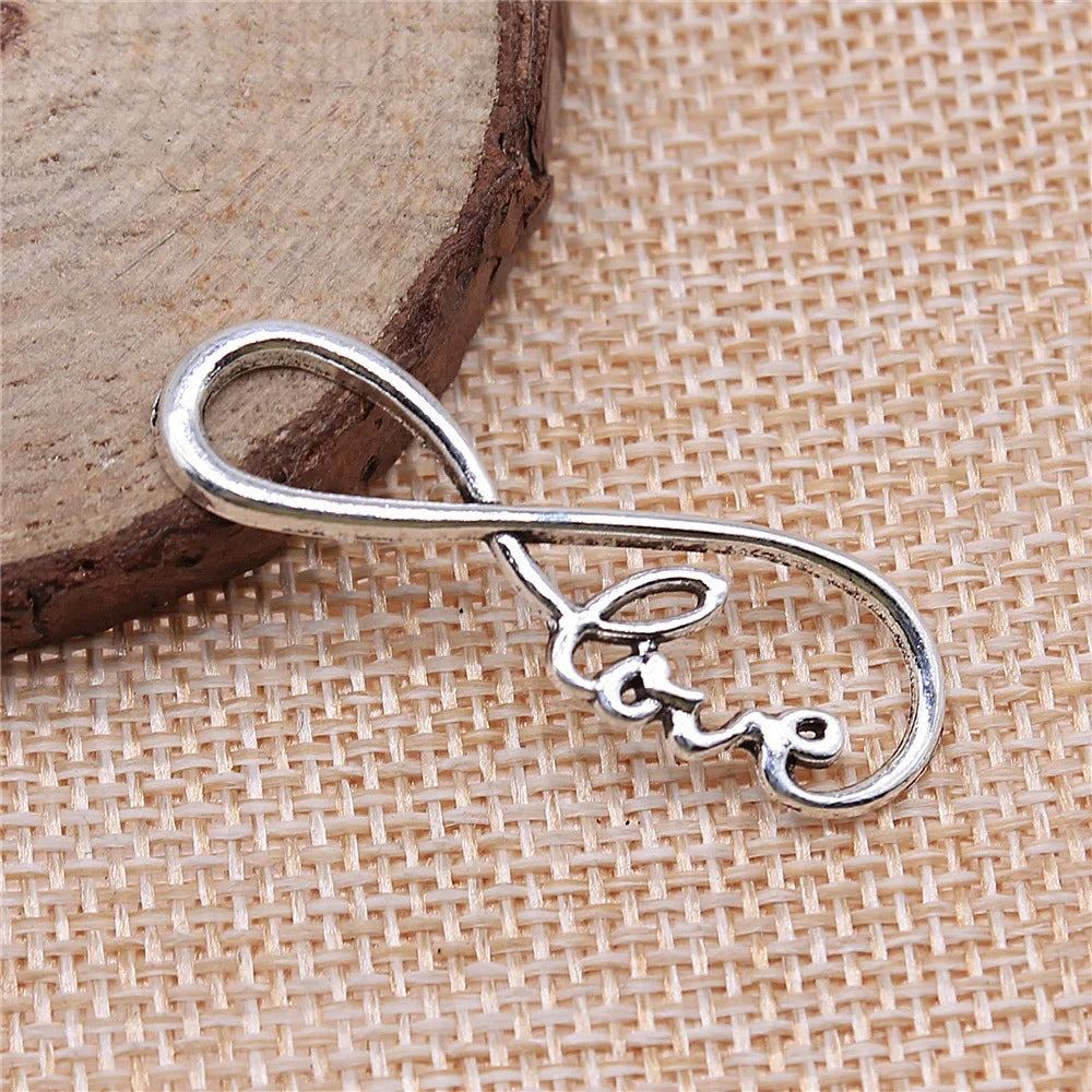 39x15mm 1.9g Antique Silver Zinc Alloy LOVE Infinity Letter Connector Charm for Bracelet Necklace Making