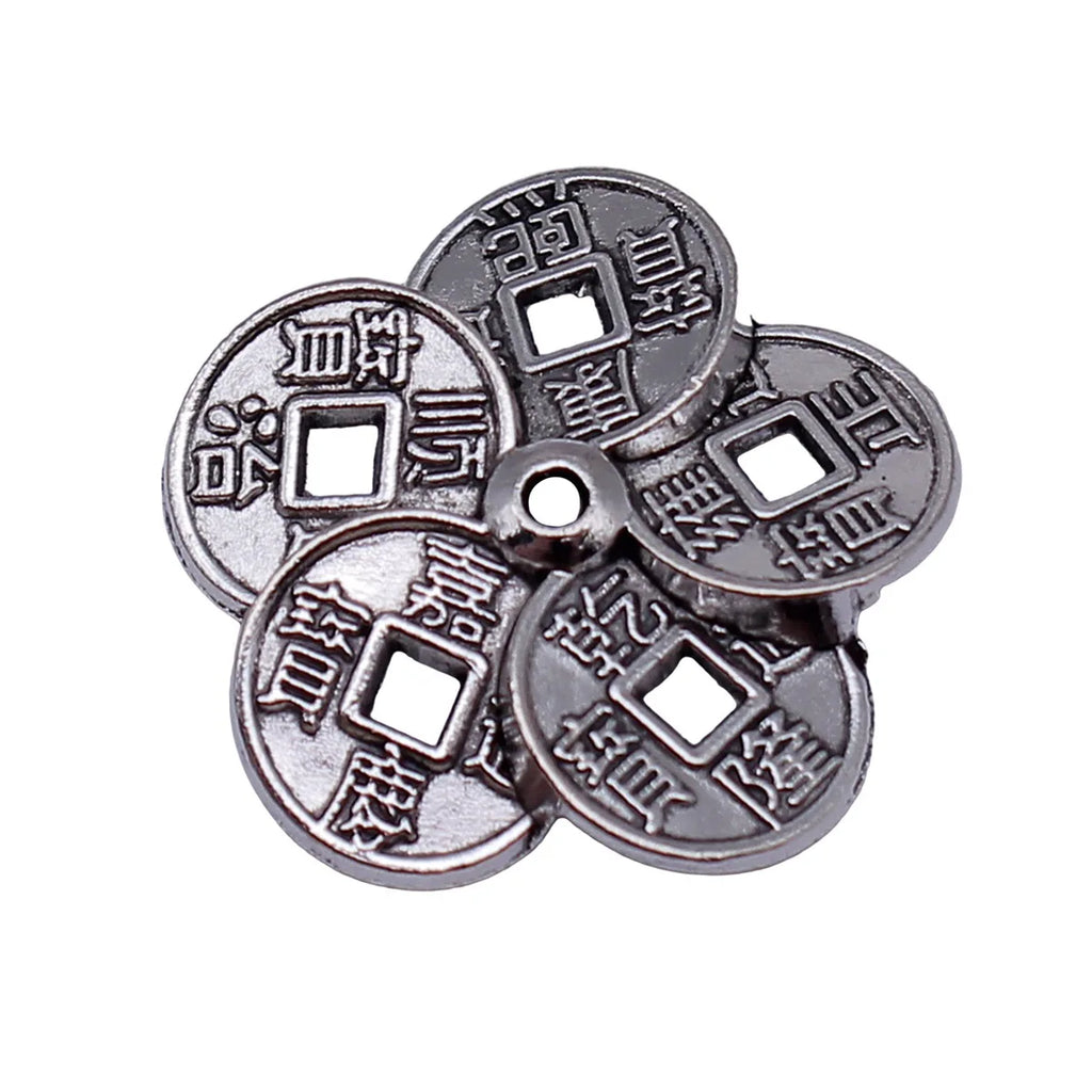 22x22x4mm 3g Antique Silver Zinc Alloy Five Emperors Coin Charm Pendant for DIY Jewelry Making