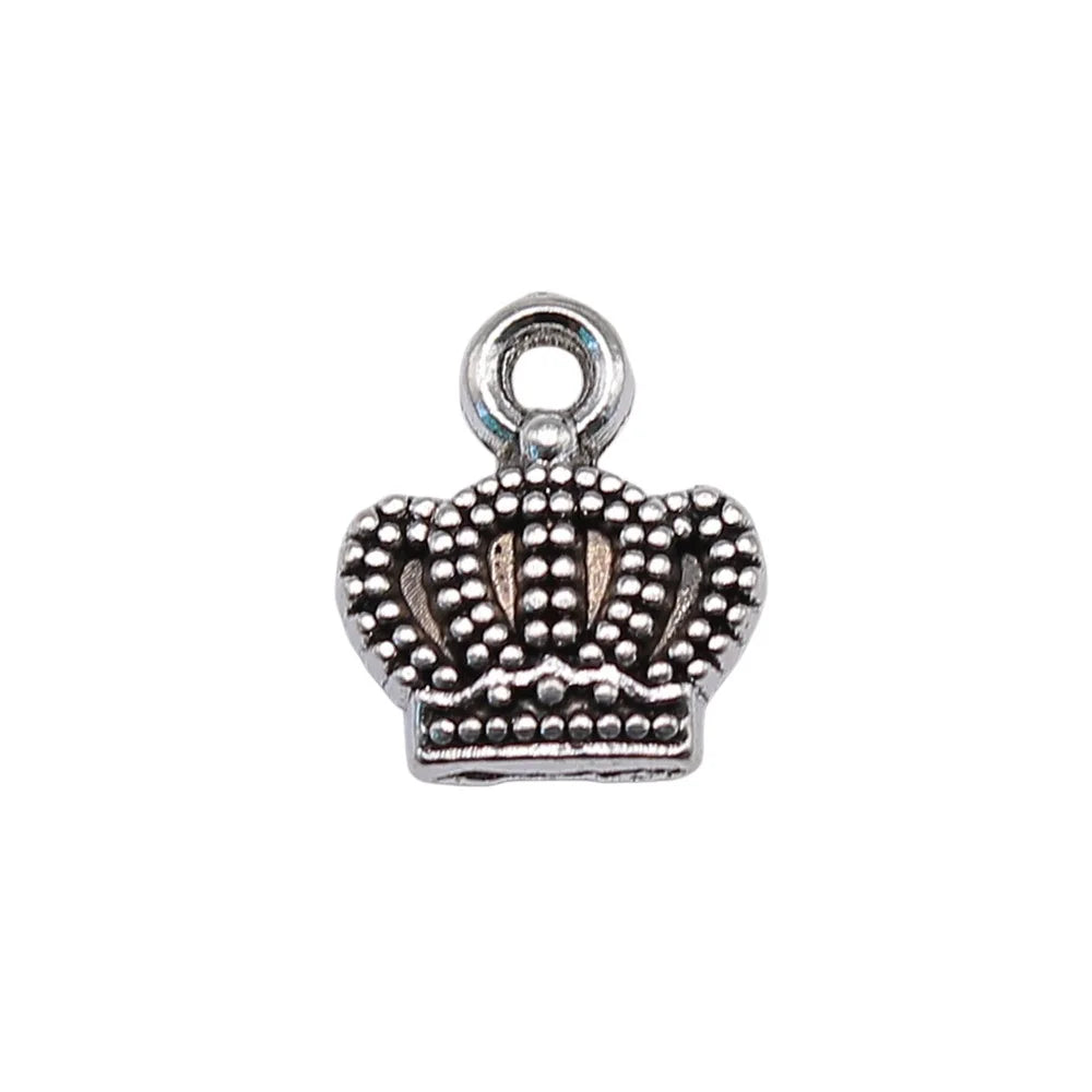 11x10mm 0.9g Antique Silver Zinc Alloy Crown charm pendant for DIY necklace bracelet jewelry making