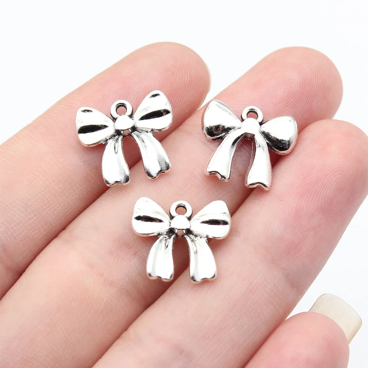 14x13mm 1.2g Antique Silver Zinc Alloy Bow Butterfly Charm Pendant for Bracelet Necklace DIY Jewelry Making