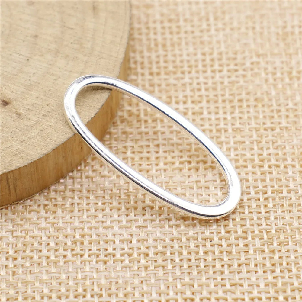 34x15mm 1.6g Zinc Alloy Smooth Oval Ring Connector Charm Pendant for DIY Necklace Bracelet Making