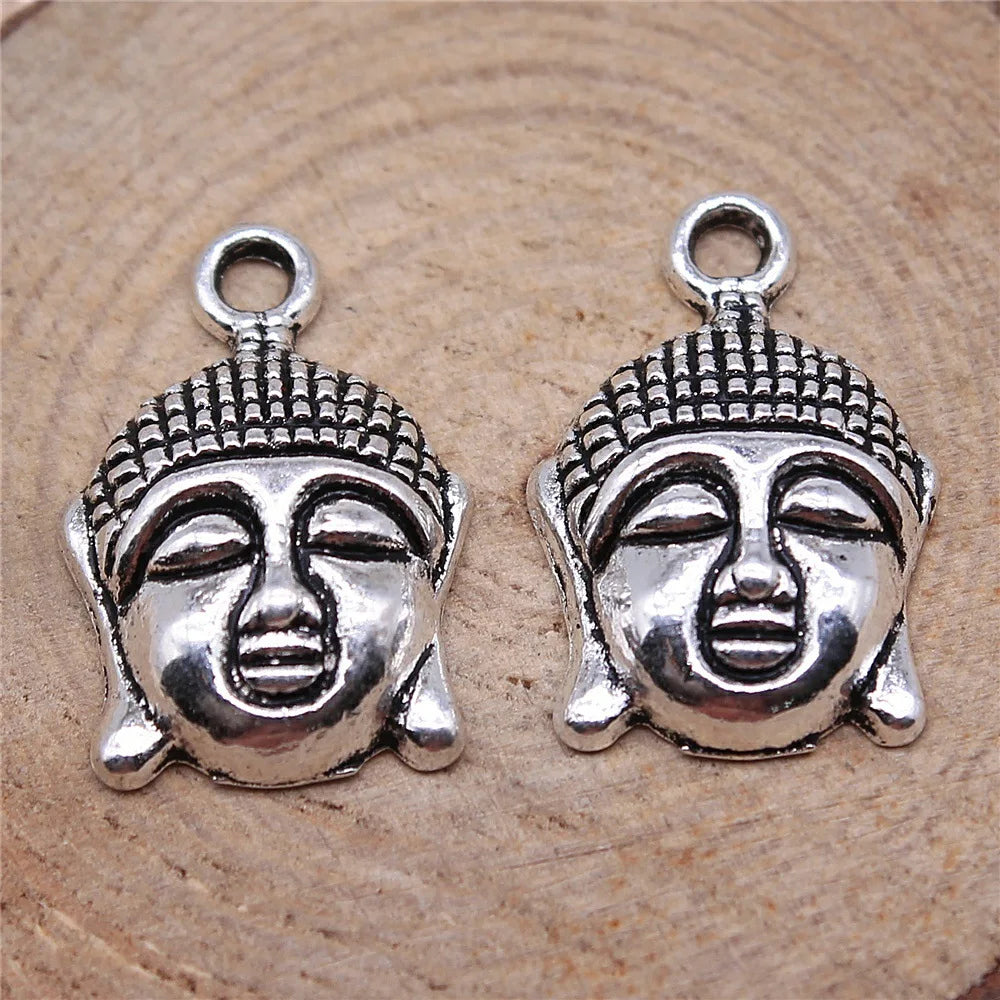 22x15mm 1.9g Multicolor Zinc Alloy Buddha Statue Charm Pendant for DIY Necklace Bracelet Jewelry