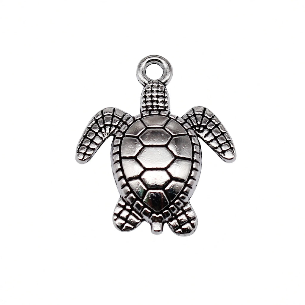 29x24mm 3.3g Antique Silver Zinc Alloy Sea Turtle Charm Pendant for Necklace Bracelet DIY Jewelry