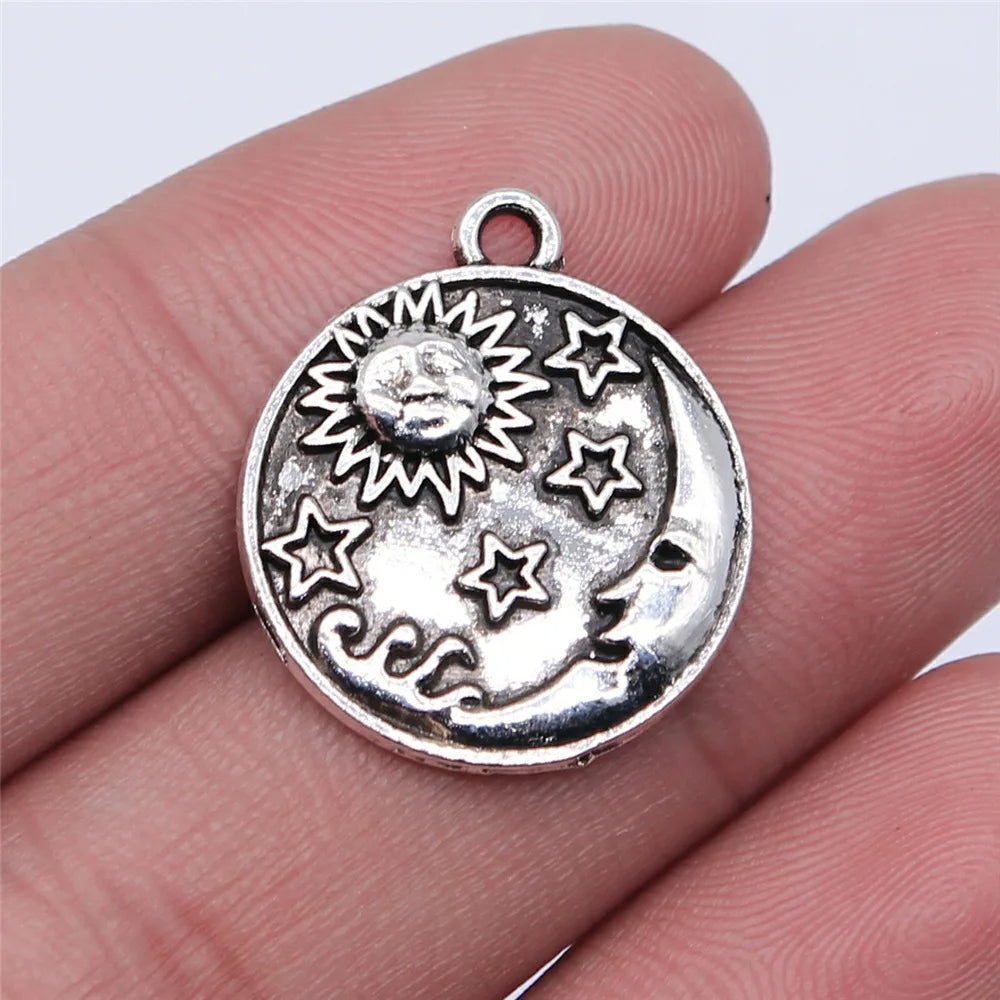 23x20mm 2.4g Multicolor Zinc Alloy Sun Star Moon Charm Pendant for DIY Necklace Bracelet Making