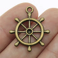 28x24mm 2.5g Multicolor Zinc Alloy Ship Rudder Charm Pendant for DIY Nautical Jewelry Making