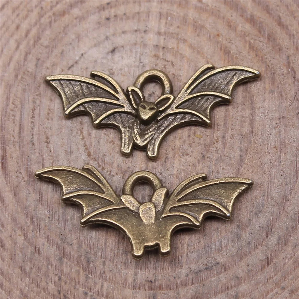 21x9mm 0.6g Multicolor Zinc Alloy Bat Charm Pendant for DIY Necklace Bracelet Jewelry Making