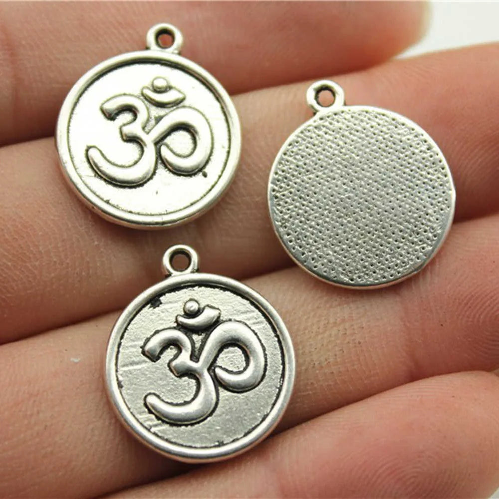 18mm 2.3g Multicolor Zinc Alloy OM Charm Pendant for DIY Necklace Bracelet Jewelry Making