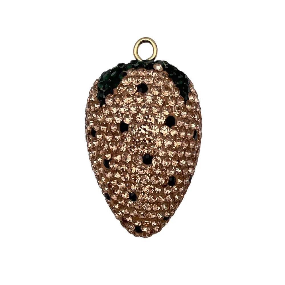 Crystal Rhinestone Strawberry charm pendant for DIY keychain and jewelry accessories