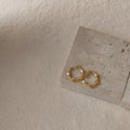 14K Gold Plated Copper Geometric Hoop Drop Earrings, Minimalist No Piercing Ear Cuff Clips