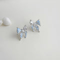 Original Design Copper Zircon Liquid Butterfly Stud Earrings Designer Jewelry