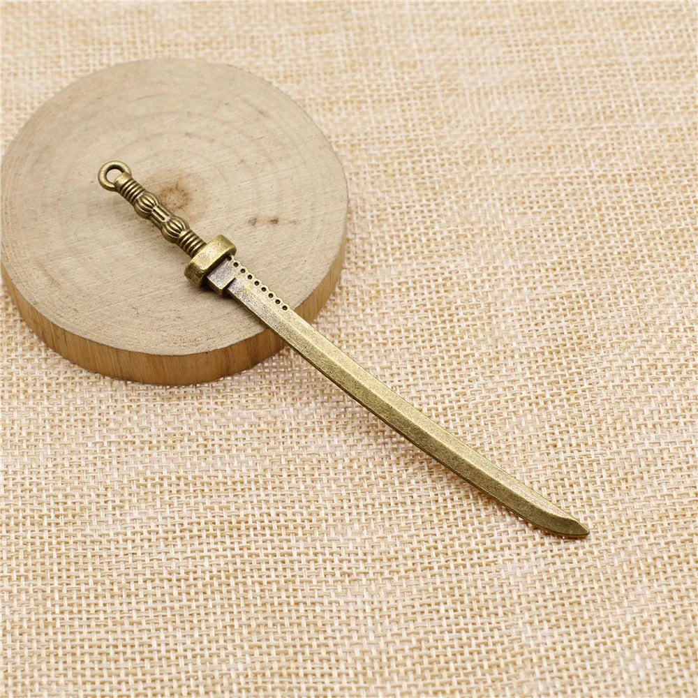 107x10mm 9.2g Multicolor Zinc Alloy Samurai Sword Charm Pendant for DIY Necklace Bracelet Making