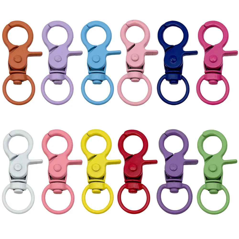 Color Painted Zinc Alloy Swivel Lobster Dog Clasp Jewelry Findings for Bag Charms Keychains