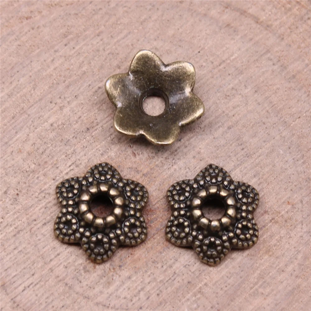 10x10x4mm 0.7g Multicolor Zinc Alloy Flower Bead Cap Spacer Findings for DIY Necklace Bracelet Making