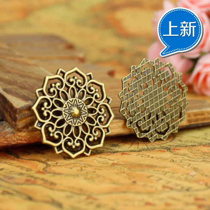 31MM Antique Silver Zinc Alloy Flower Charm Pendant for DIY Necklace Bracelet Jewelry Making
