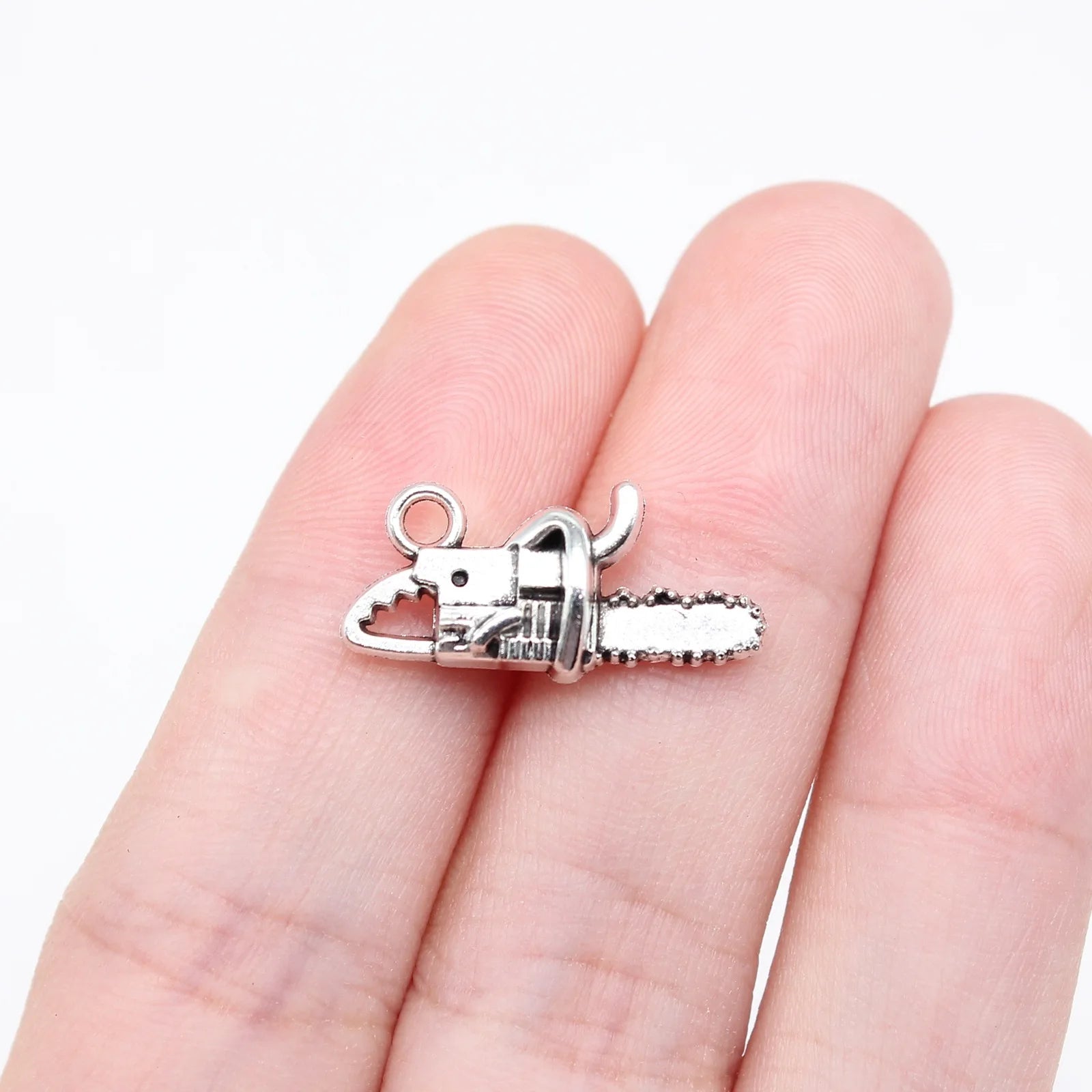 10x20mm 1.8g Antique Silver Zinc Alloy Chainsaw Charm Pendant for DIY Bracelet Necklace Jewelry Making