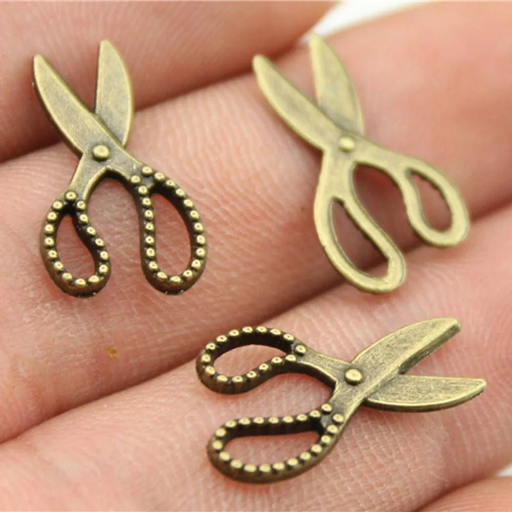 19x11mm 0.5g Multi-Color Zinc Alloy Scissors Charm Pendant for Necklace Bracelet DIY Jewelry Making