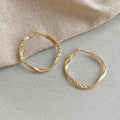 European American Style Copper Geometric Round Hoop Earrings For Women Fashion Commuter Jewelry